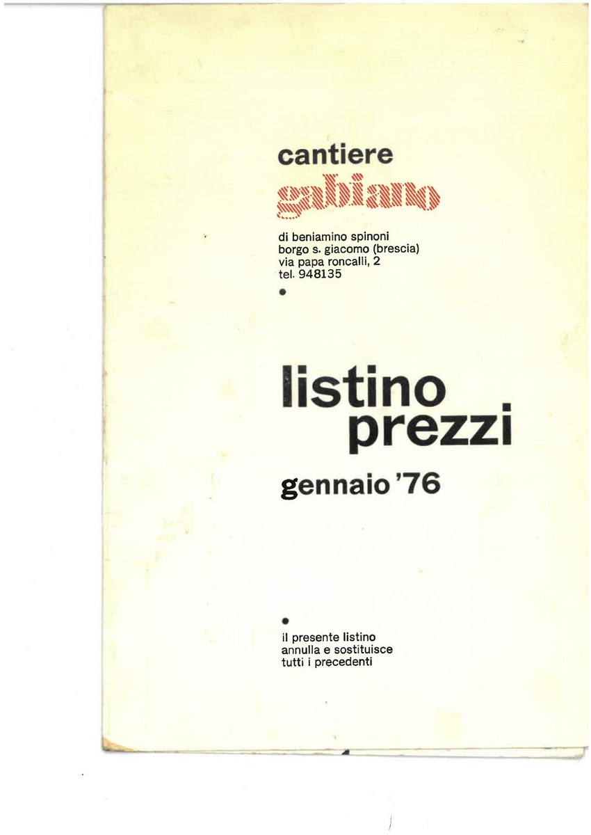Catalogo o materiale fiera 1976