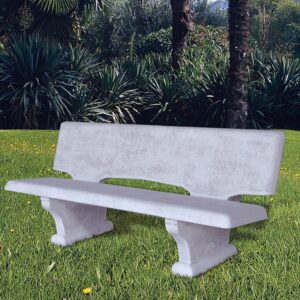 Panchina mortirolo con schienale arredo da giardino graniglia di marmo di carrara