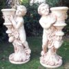 Coppia portavaso Grazioso (grande)- arredo da giardino in pietra ricomposta