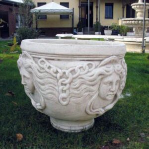 Vaso Maschera (grande)- arredo da giardino in graniglia di marmo di carrara