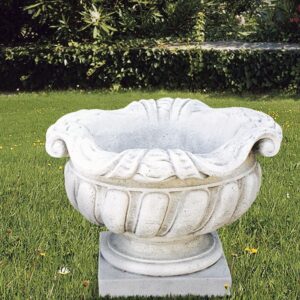 Vaso Corolla (Medio)-arredo da giardino in graniglia di marmo di carrara