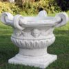 Vaso 4 Manici- arredo da giardino in graniglia di marmo di carrara