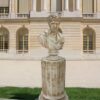 Busto Augusto - arredo da giardino in graniglia di marmo di Carrara 100% Made in Italy