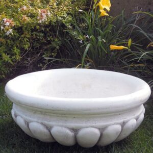 Ciotola-arredo da giardino in graniglia di marmo di carrara