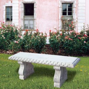 Panchina Boario - Arredo da giaridino in graniglia di marmo di Carrara 100% Made in Italy