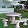 Salottino Mavina - arredo da giardino in graniglia di marmo di Carrara 100% Made in Italy.