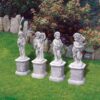 Serie 4 stagioni - statue da giardino in graniglia di marmo di Carrara