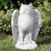 Gufo - arredo da giardino statua da giardino in pietra ricomposta 100% Made in Italy