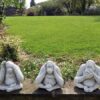 Serie 3 scimmie - arredo da giardino statue da giardino in graniglia di marmo di Carrara