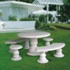 Salottino Mavina - arredo da giardino in graniglia di marmo di Carrara 100% Made in Italy.