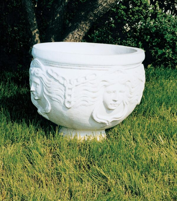 Vaso Maschera (grande)- arredo da giardino in graniglia di marmo di carrara