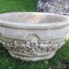 Ciotola Fiordaliso- arredo da giardino in graniglia di marmo di carrara