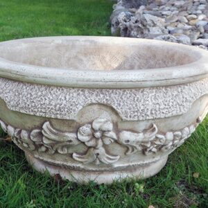Ciotola Fiordaliso- arredo da giardino in graniglia di marmo di carrara